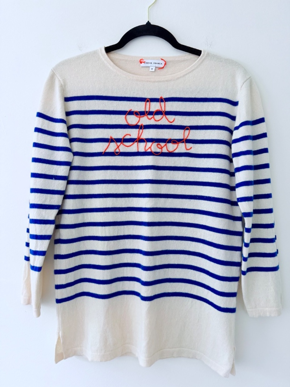 Lingua Franca 'Old School' Stripes Boater Cashmere Preppy Quiet Luxury Nautical